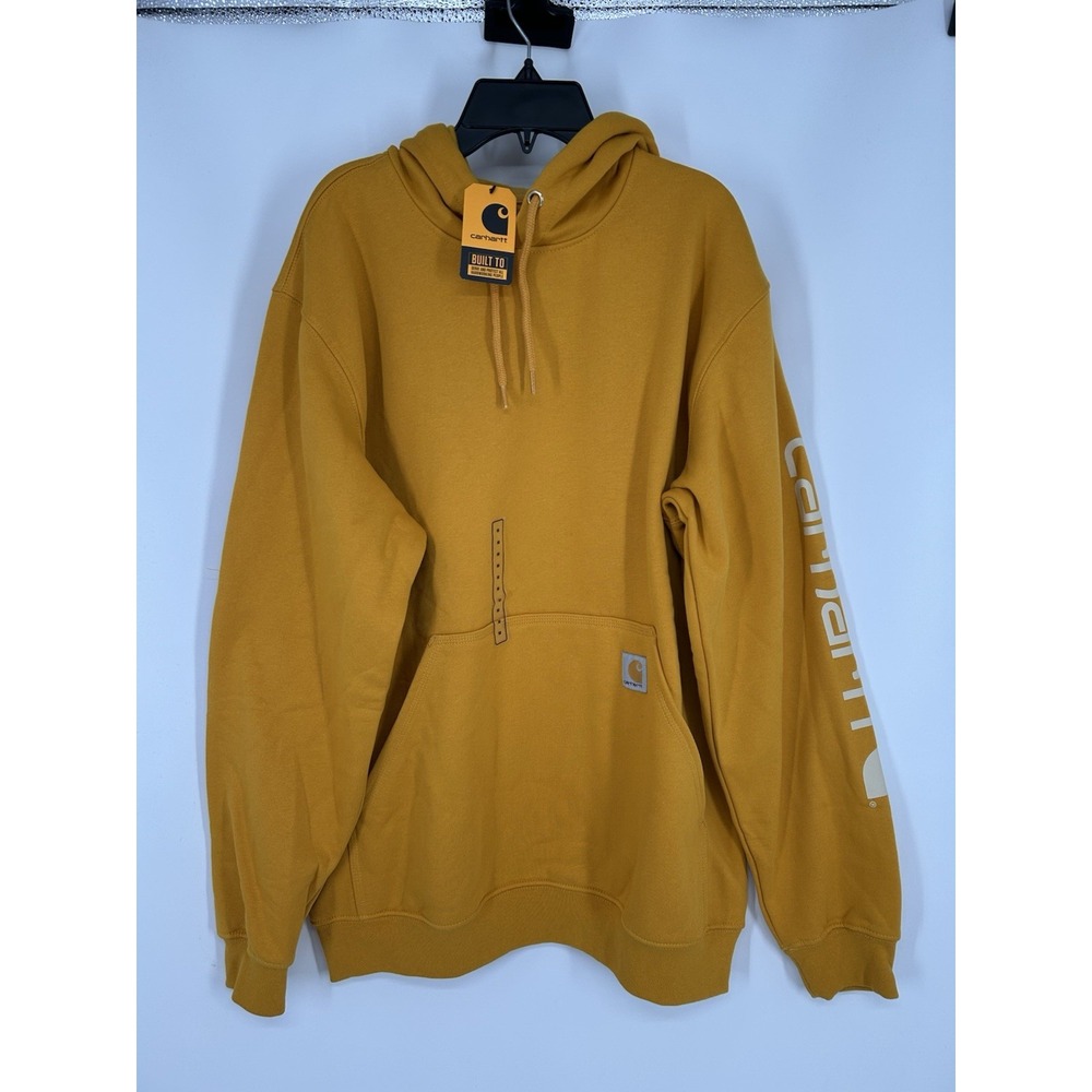 Carhartt Loose Fit Graphic Hoodie Sweatshirt Pullover K288 Y42 Yellow Mens Mediu